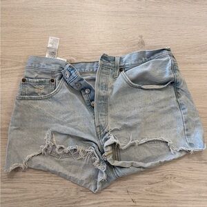 Levi Light Blue Jean Shorts
